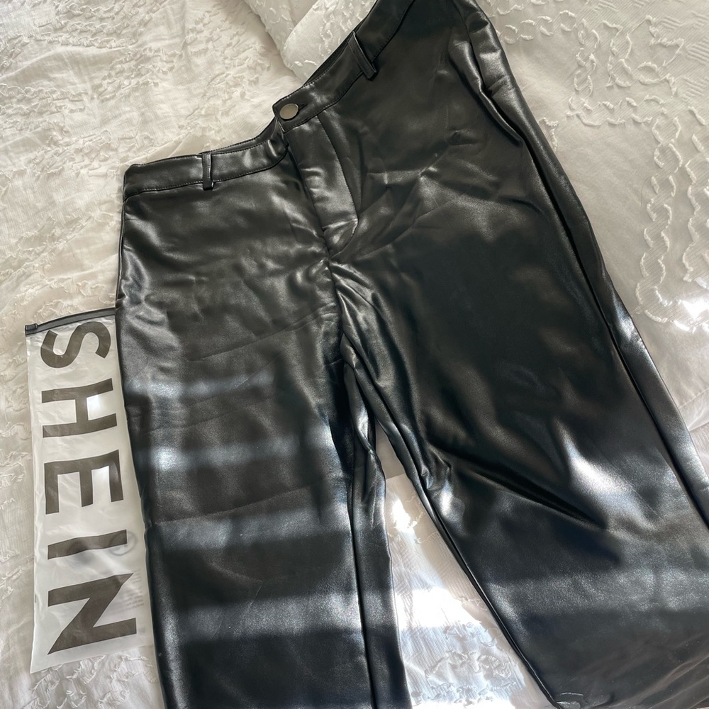 Faux Black Leather Pants